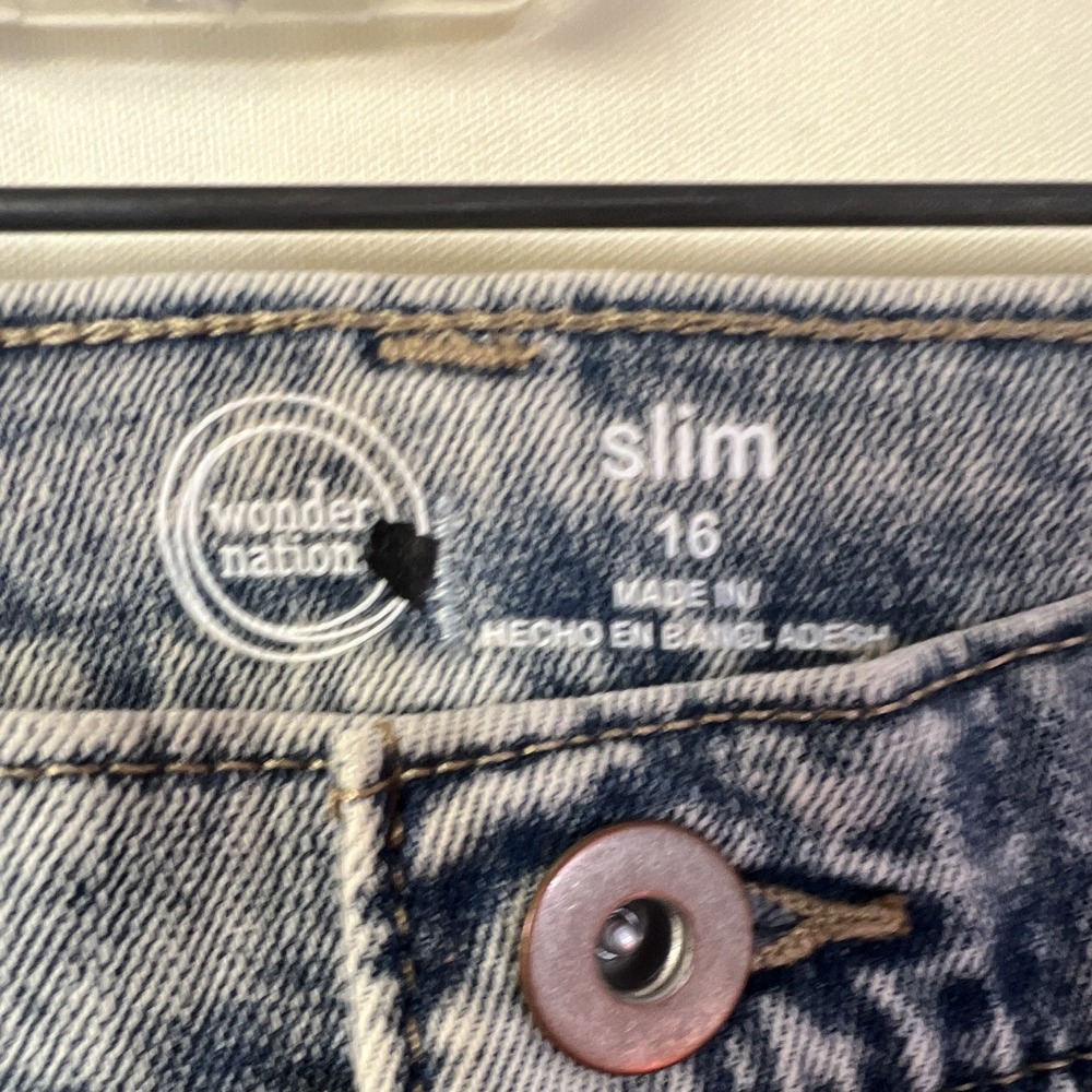 Wonder Nation Boys Size 16 Blue Slim Skinny Stretch Denim Jeans 24" Inseam - Picture 3 of 10